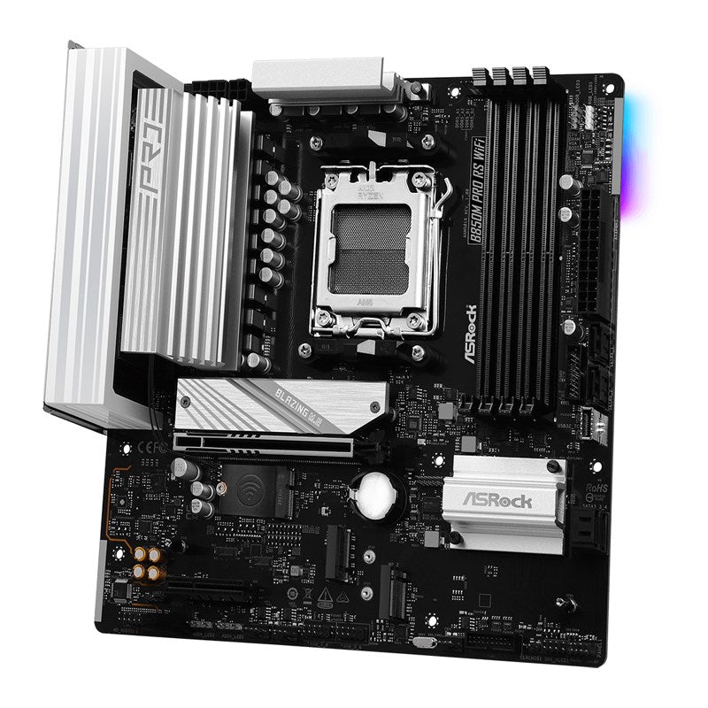 ASRock B850M PRO RS WIFI AMD AM5 Micro ATX Gaming Motherboard ASRock B850M PRO RS WIFI AMD AM5 Micro ATX Gaming Motherboard